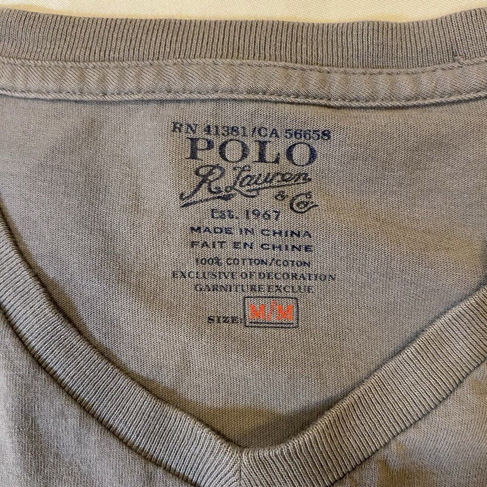 Vintage Polo Ralph Lauren Mens M/M Single Stitch Cotton Pony Logo V-Neck T Shirt - Picture 4 of 7